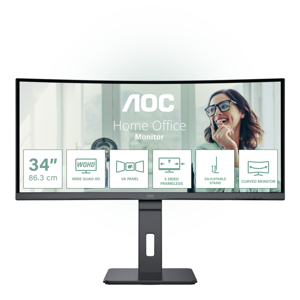 AOC CU34P3CV 34 Zoll UWQHD VA Panel 21:9 100 Hz Curved Monitor