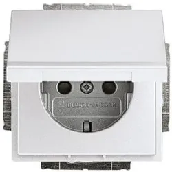 Busch-Jaeger SCHUKO Steckdose mit Klappdeckel future linear alusilber 20EUKB-83