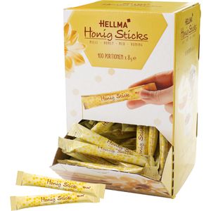 Hellma Honig Honig-Sticks Blütenhonig aus Deutschland, flüssig, Portionspackungen, 100x 8 g