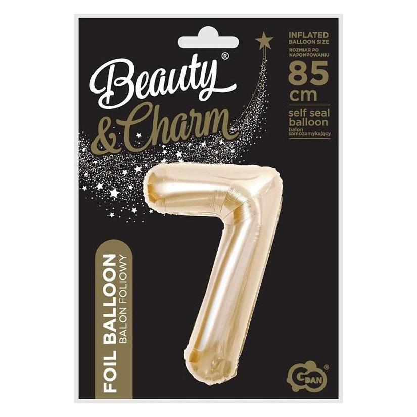 GoDan B&C Folienballon Nummer 7, Champagner, 85 cm (1x) (47815957)