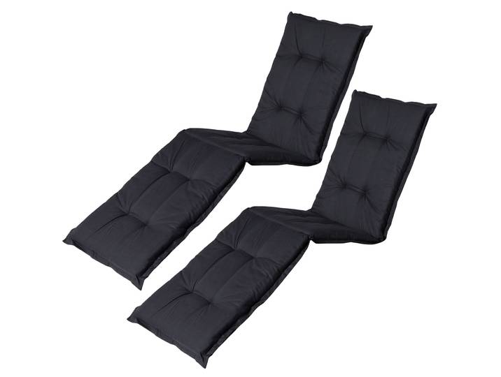 2er-Set Liegen-Auflage, weiche und komfortable Polsterauflage, schwarz, 200 x 65 cm