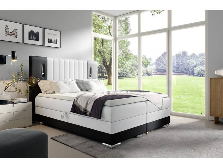 MF Design Boxspringbett Boxspringbett VIVIEN mit Bettkasten und Federautomatik, Vorhanden