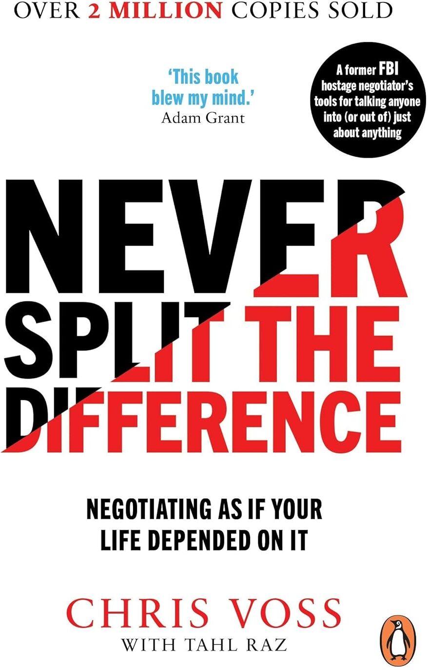 Random House Business Never Split the Difference by Chris Voss - Paperback - FBI Negotiation Skills Bestseller - Business & Self-Help Book