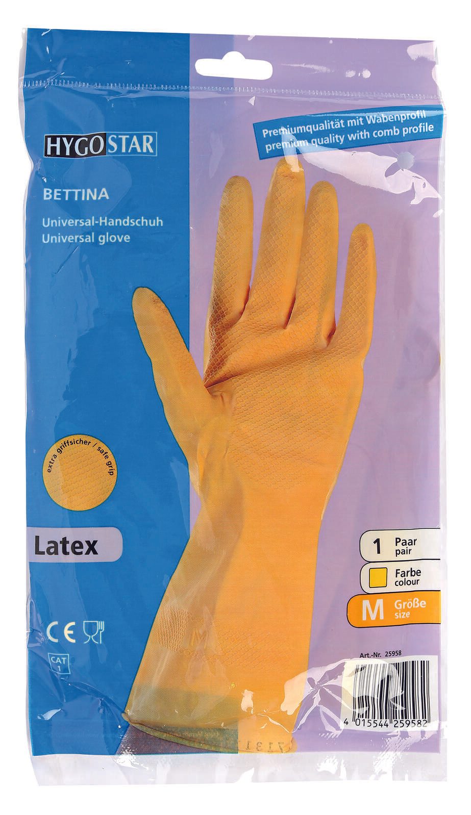 HYGOSTAR Gummihandschuhe Bettina 7 gelb 25968