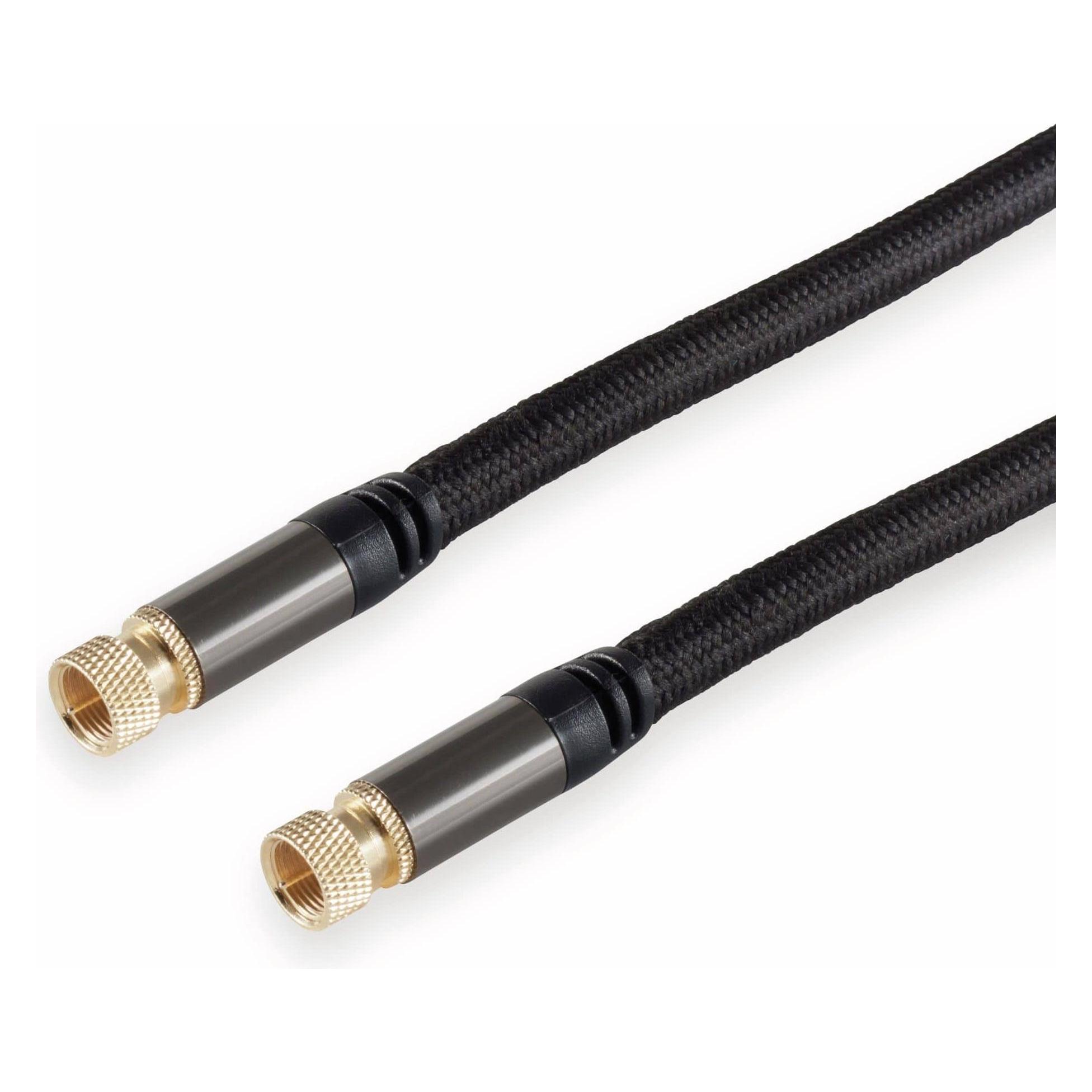 Black Cotton Sat-Antennenanschlusskabel, 1,0 m, schwarz (SAT Kabel) (20-55025)