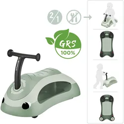 GLOBBER WALK N' ROLL 2in1 ECO – Lauflernwagen, Schiebeauto, Rutschauto, 6-36 Monate, Farbe Pistazie