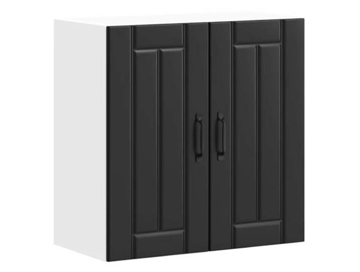 fsahslih Küchen-Hängeschrank Lucca Schwarz 60x31x60 cm Holzwerkstoff Kompakter Oberschrank mit Glastüren für Küche und Speisekammer. Schafft Ordnung und nutzt Wandfläche optimal aus.