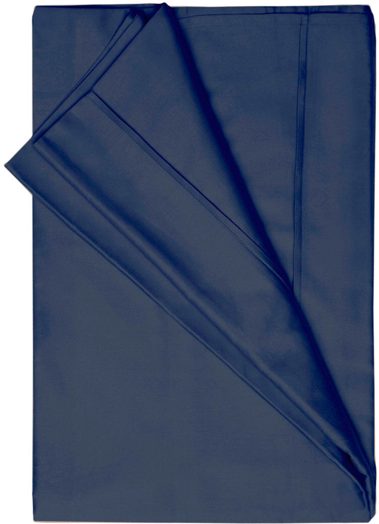 Belledorm Plain Dye 200 TC Egyptian-Quality Cotton Percale Flat Sheet Navy Kingsize (5')