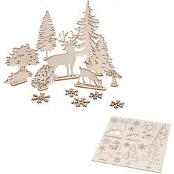 3D-Puzzle Tannenbaum aus Naturholz - Kreative Weihnachtsdekoration zum Basteln & Bemalen - Sinnvolle Freizeitbeschäftigung für Jung & Alt