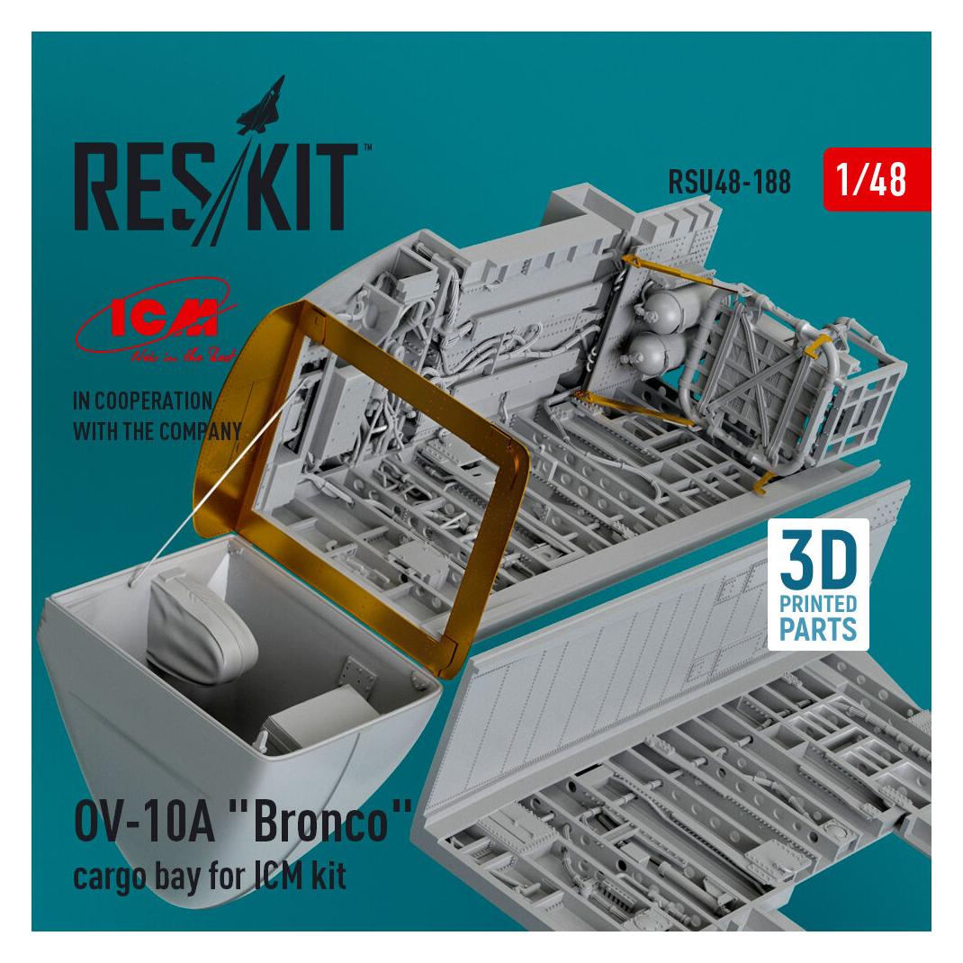 ResKit OV-10A Bronco cargo bay for ICM kit (3D Printed) (RSU48-0188)