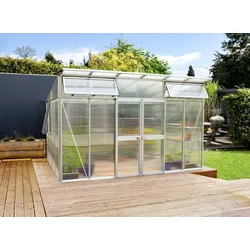 Vitavia Gewächshaus Aura 11500 Hohlkammerplatten 10 mm inkl. 5 Fenster, Aluminium eloxiert