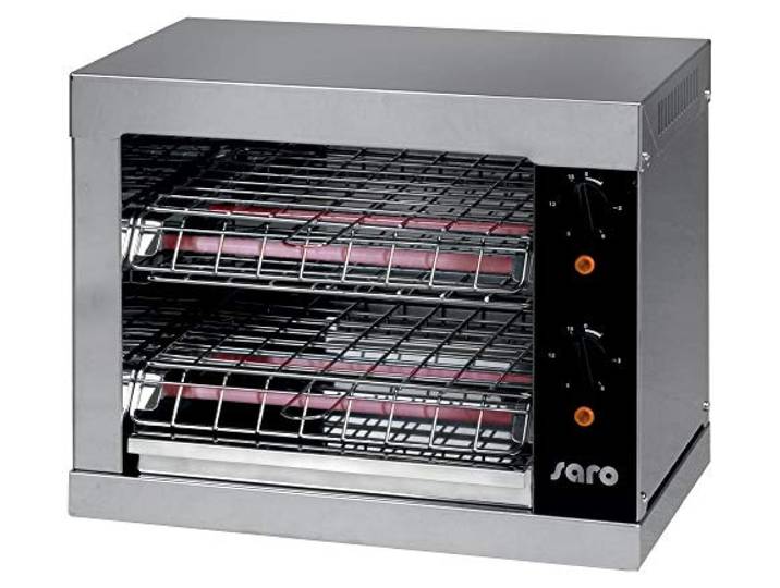 SARO Toaster mit Ober- und Unterhitze – Edelstahlgehäuse – Mit Timer & Krümelblech – Quarzheizelement – Temperatur bis 180 °C – 3 kW – Modell BUSSO T2