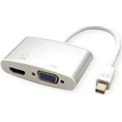 Roline Mini DisplayPort - HDMI/VGA, Aktiv (HDMI, VGA), Video Adapter, Silber