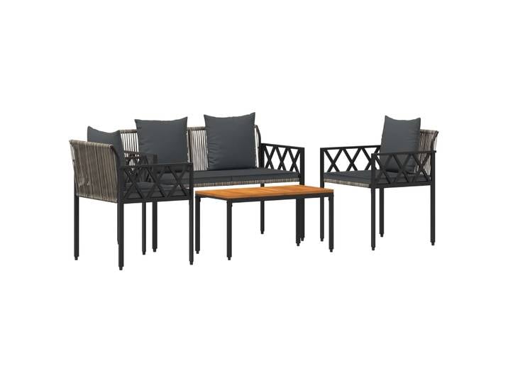 Vidaxl Ensemble De Meubles D'Extérieur 4 Pc Gris Et Gris Foncé
