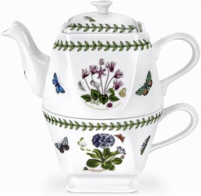 Portmeirion Botanic Garden Square Tea for One - Cup 8 ounce & Teapot 15 ounce