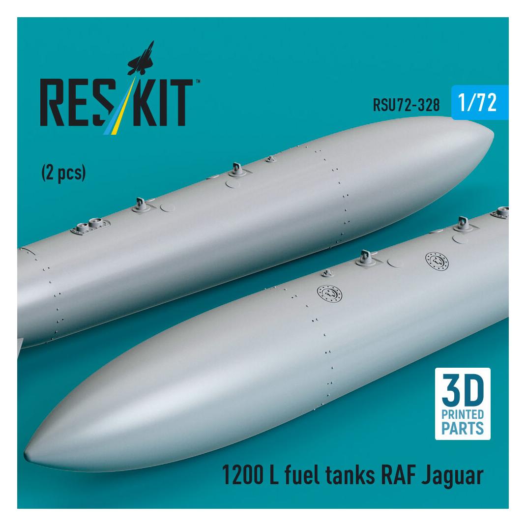 ResKit 1200 L fuel tanks RAF Jaguar (2 pcs) (3D Printed) (RSU72-0328)