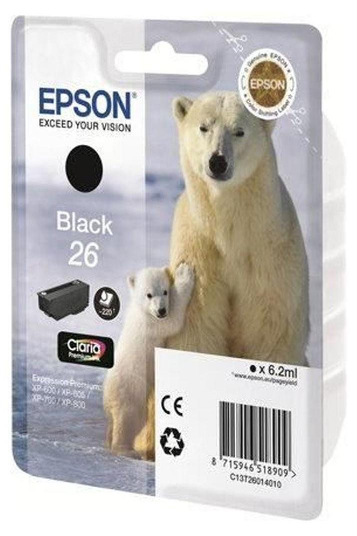 Epson T2601 Black Ink Cartridge Polar Bear C13T26014012