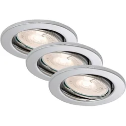 Briloner, Einbauleuchte, LED Einbauleuchten, chrom, 3er-Set,3xLED/5,5W (GU10, Metall)