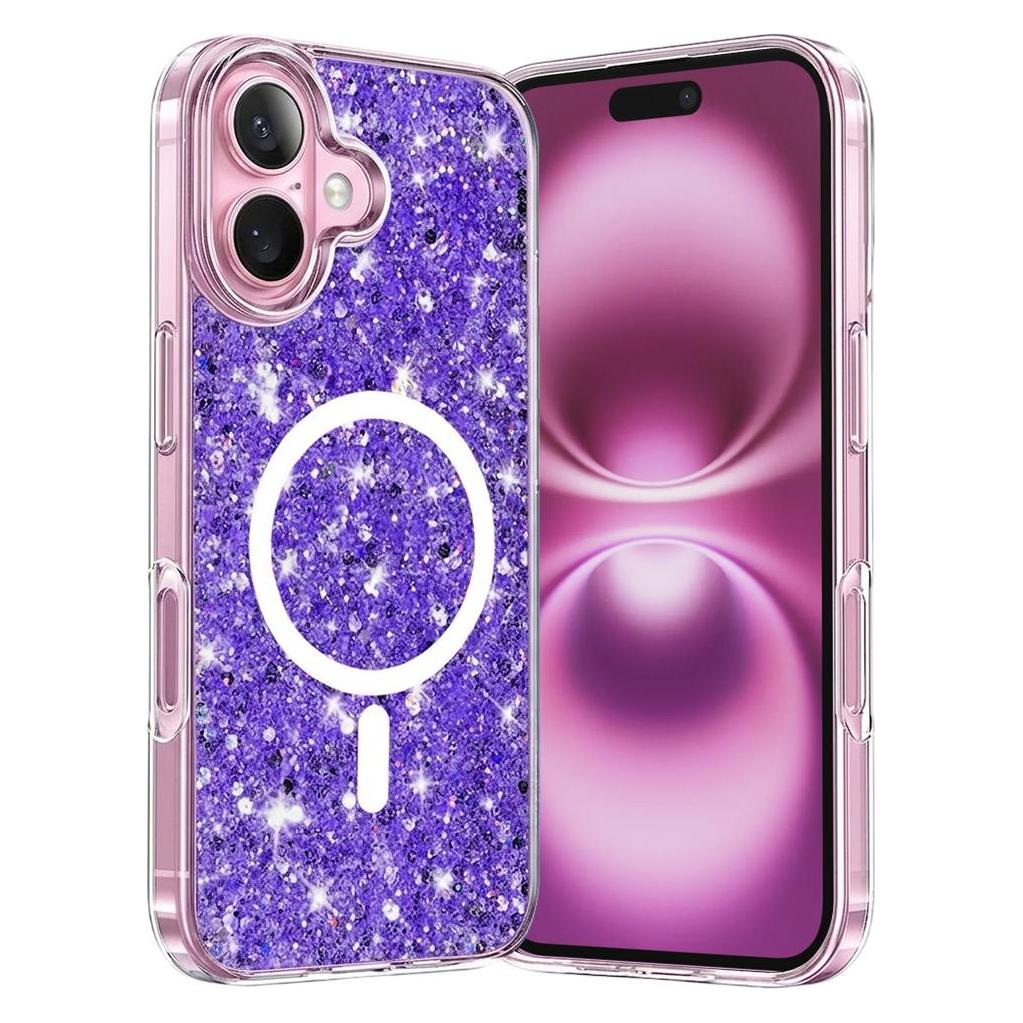 Techsuit - Sparkly Glitter MagSafe - iPhone 16 Plus - Purple (Apple iPhone 16 Plus) (56356038)