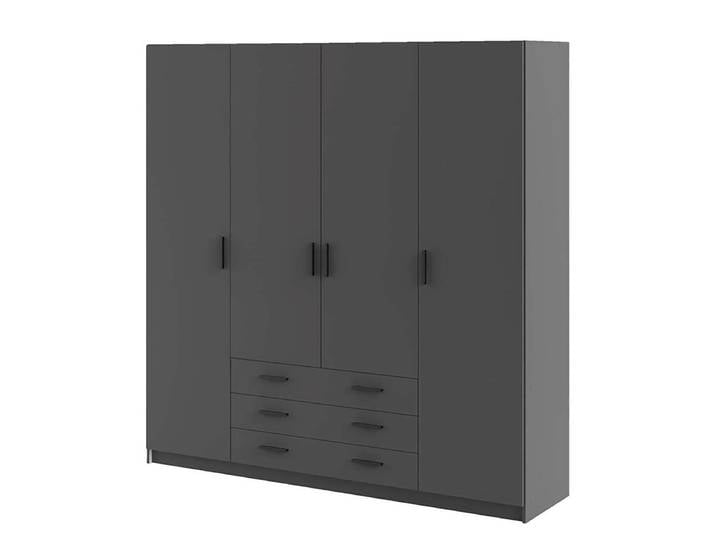 Drehtürenschrank Okacheve - 196 cm 196 x 200 x 50cm Grau/Anthrazit