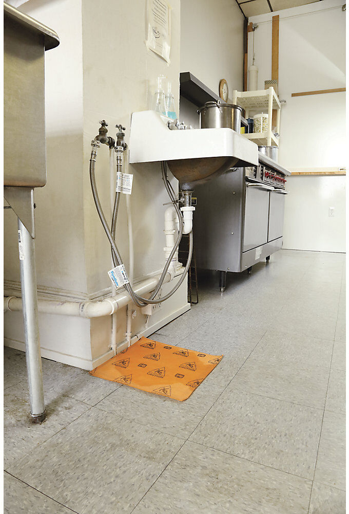 Wasserabsorbierende Pads Absorb-&-Lock™, VE 10 Stück, LxB 360 x 360 mm, orange PIG