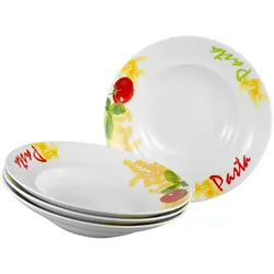 creaTable Pastateller 27 cm 4-tlg MILANO PASTA - B/H/T ca. 38.00x35.50x14.00
