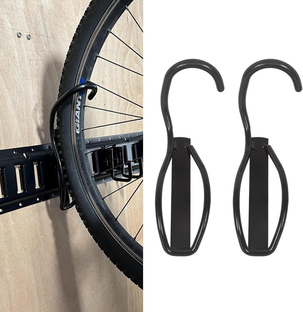 2x Heavy Duty Fiets Haken voor E-Track Systeem - Wandmontage Fietsenrek
