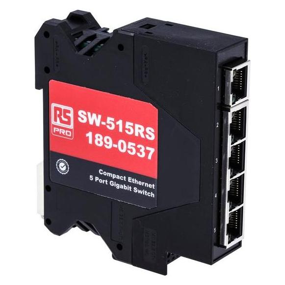 RS PRO Ethernet-Switch, 5 x RJ45 / 1000Mbit/s für DIN-Schienen, 5 30V dc (5 Ports) (1890537)