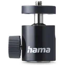 Hama Kugelkopf für Stative, 50 mm Höhe, für 1/4" Gewinde, Ø 30 mm, Schwarz (Kugelkopf), Stativkopf, Schwarz
