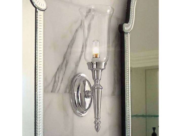 Elstead Wandleuchte DRYDEN, dimmbar, chrom / silber, für Badezimmer, Metall, Modern