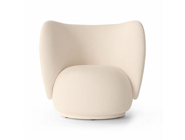 Ferm Living Rico lounge stoel bouclé Wool bouclé offwhite
