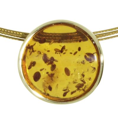 Kette mit Anhänger OSTSEE-SCHMUCK "Ostsee-Schmuck Halsreif mit Anhänger Gleiter-Frouke 16 mm" Gr. 45, gold, Halsketten, Damen, 45cm, Gelbgold 333, L: 42