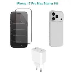 eSTUFF Kit für iPhone 17 Pro Max - Ladegerät, Schutzhülle und Schutzfolie