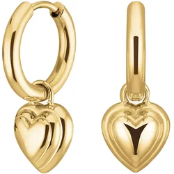 Rosefield JEHPG-J985 Damen-Ohrringe Creolen Herz-Anhänger Goldfarben