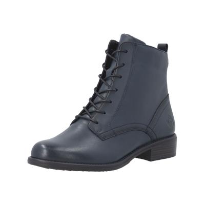 Schnürstiefelette REMONTE "Remonte Stiefelette Glattleder", Damen, Gr. 39, blau (ozean), Glattleder, Schuhe Schnürstiefelette