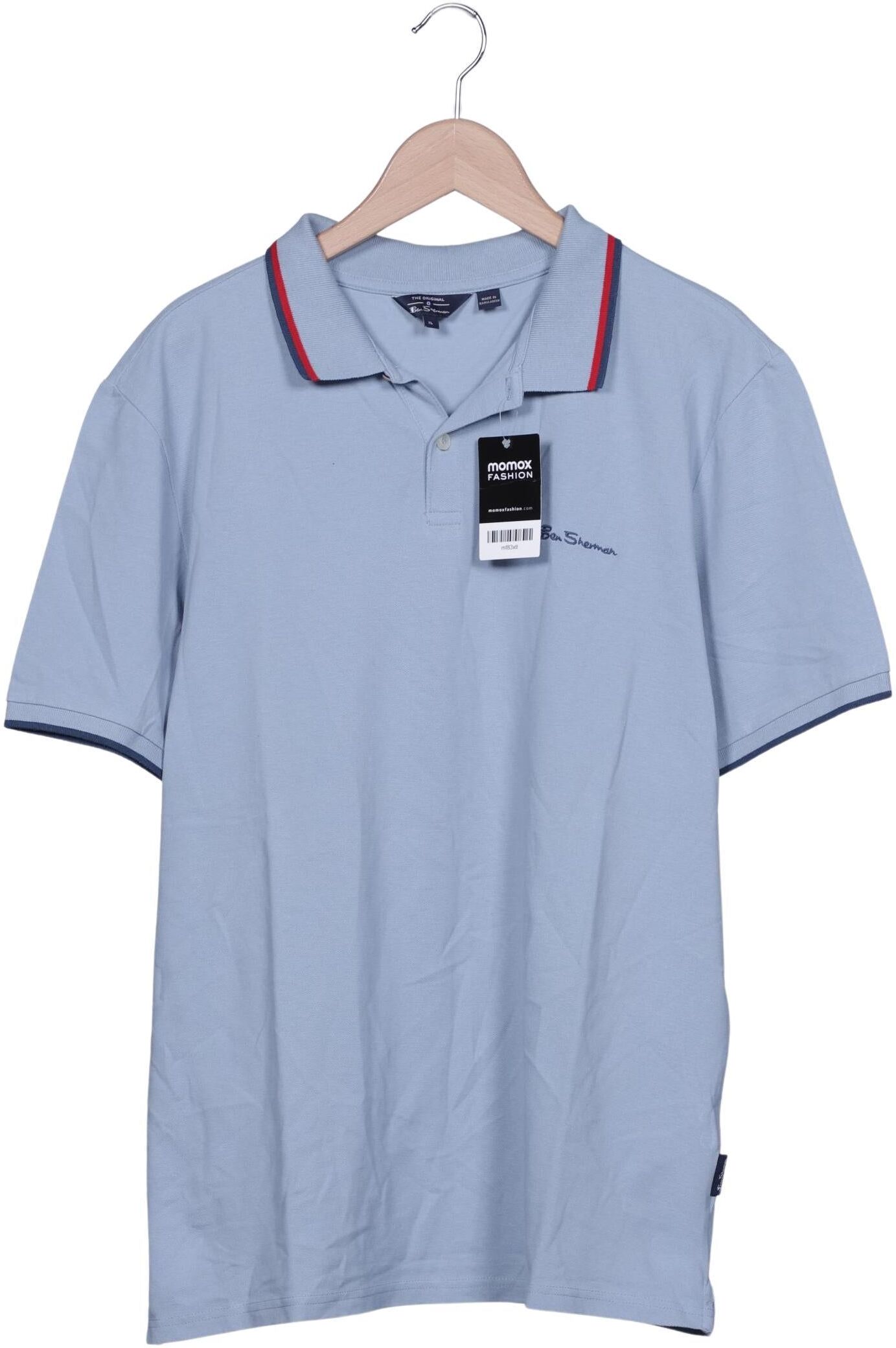 Ben Sherman Herren Poloshirt, Hellblau, Gr. XL, Baumwolle - Second Hand