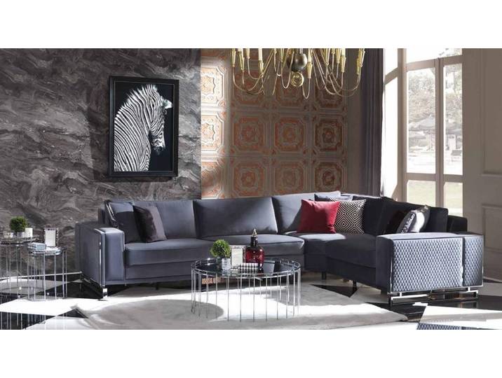 JVmoebel Ecksofa Graue L-Form Textilsofa für modernes Wohndesign, 1 Teile, Made in Europa