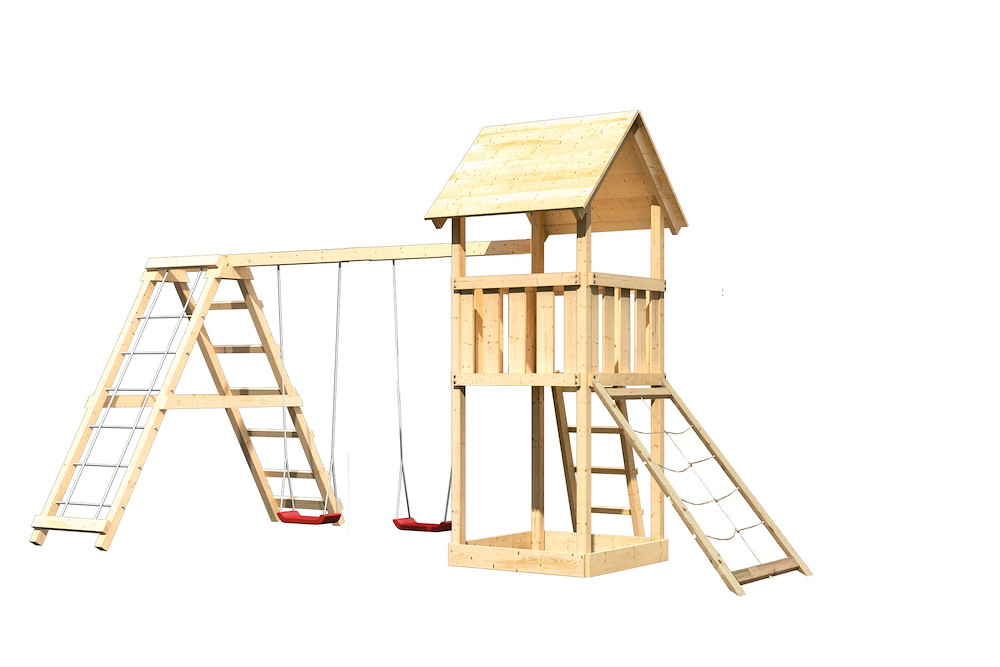 KARIBUHOLZT Akubi Lotti Satteldach natur DSA+KG+Netzrampe 16938135