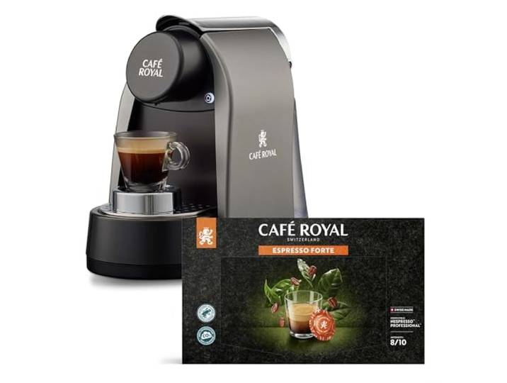 Machine à Café CRpro 100 compatible avec les Capsules de café Nespresso®* Professional + 1 Boite de 50 Dosettes Pro d'Espresso Forte Offerte