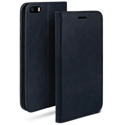 moex Casual Case iPhone SE (2016) Hülle klappbar Leder Optik