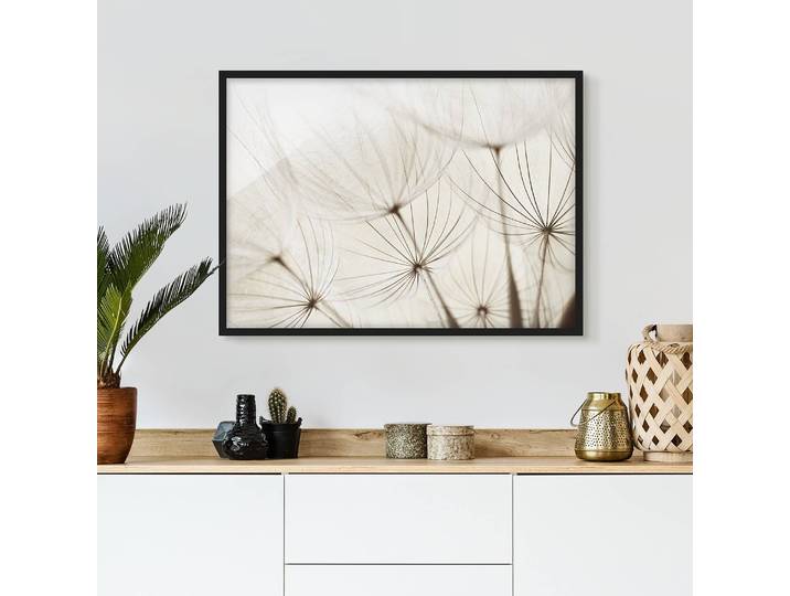 Tableau déco Herbes folles III Papier Cadre : placage en bois véritable Pin Blanc 100 x 70cm