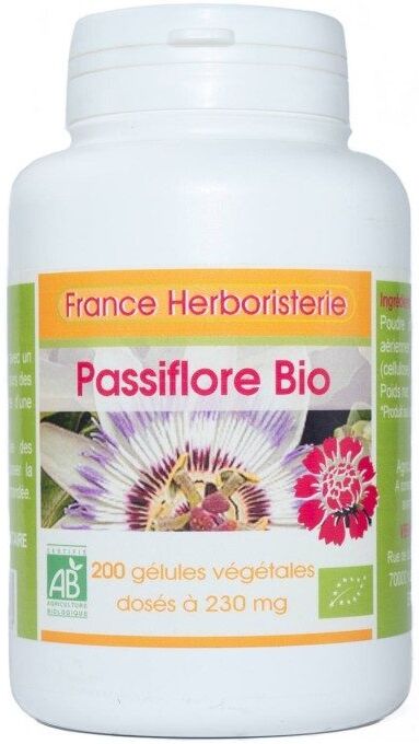 France Herboristerie 200 gélules PASSIFLORE BIO AB dosées à 230 mg.