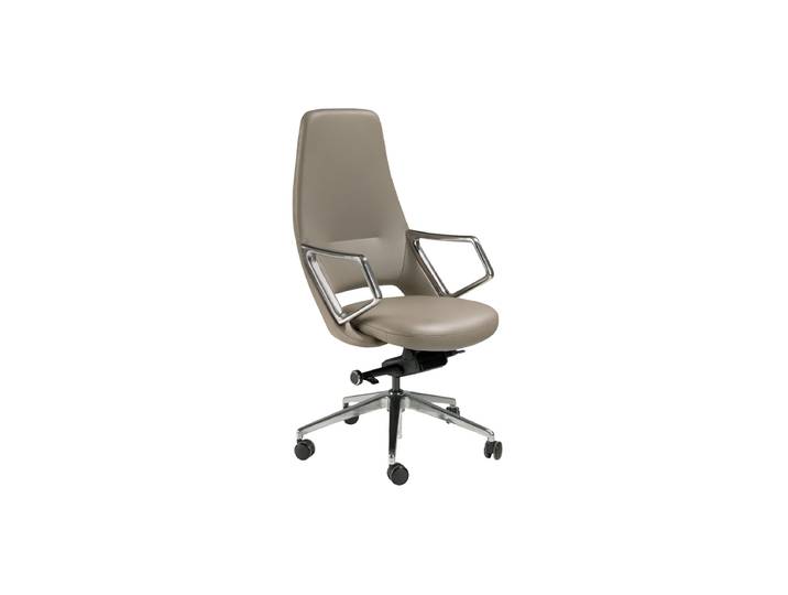 Hochwertiger Bürostuhl „Oliver X“ Leder Taupe Angel Cerdá