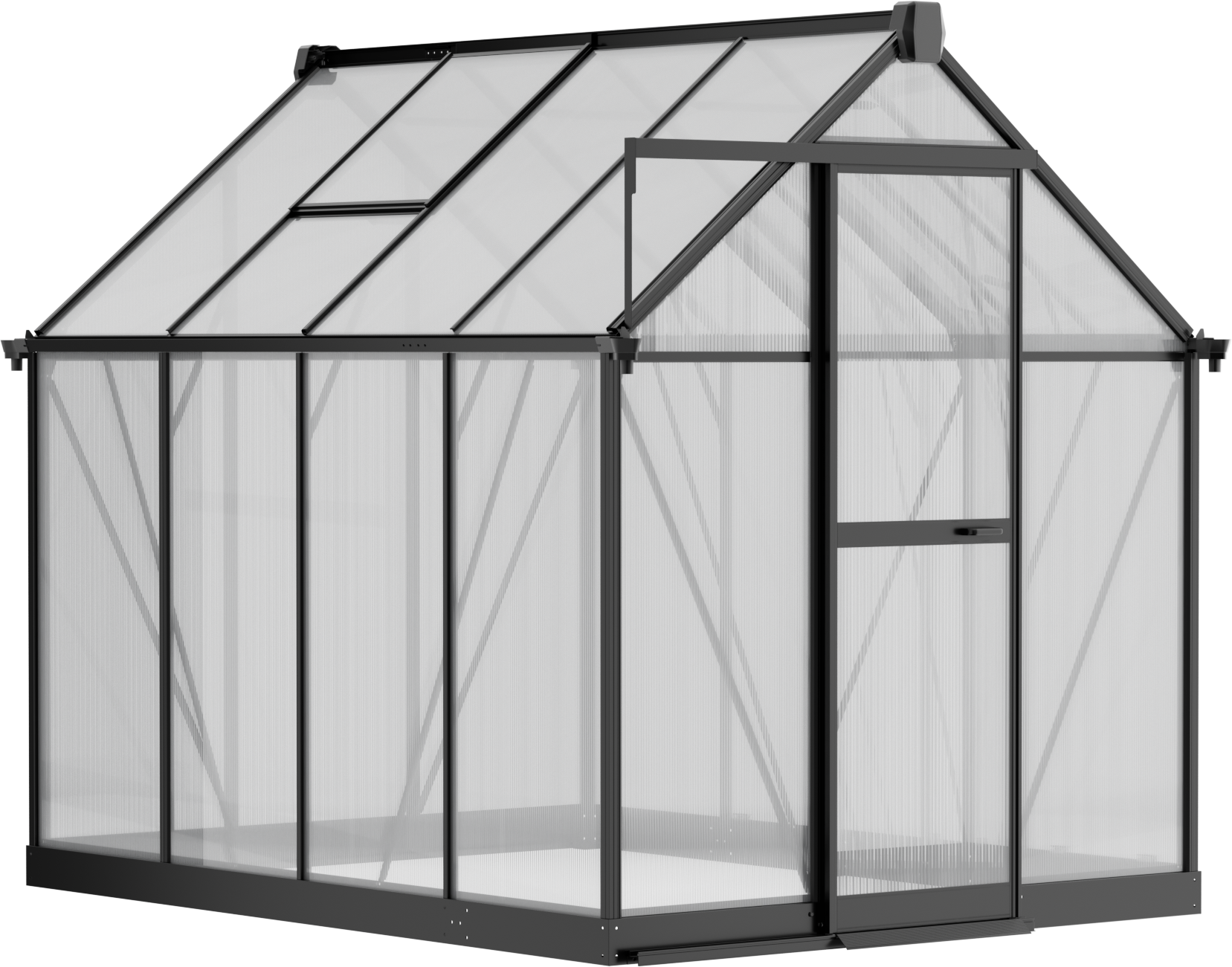 B2B Partner Gewächshaus 210 x 183 x 248 cm, verstärkte Konstruktion, Polycarbonat 6 mm