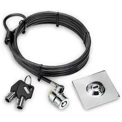 Hamlet Tablet Pc Lock Sicherheitskabel mit Schlüsselsperre für Tablet, TV und Monitor 200 cm, Notebook Security, Schwarz