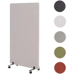 Akustik-Trennwand HWC-G77, Büro-Sichtschutz Raumteiler Pinnwand, doppelwandig rollbar Stoff/Textil ~ 147x80cm beige