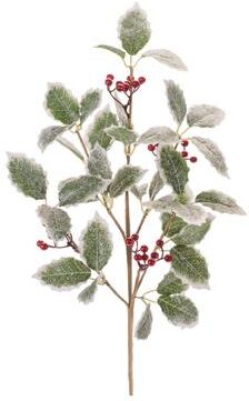 Melrose International Holly Leaf and Berry Spray (Set of 2)