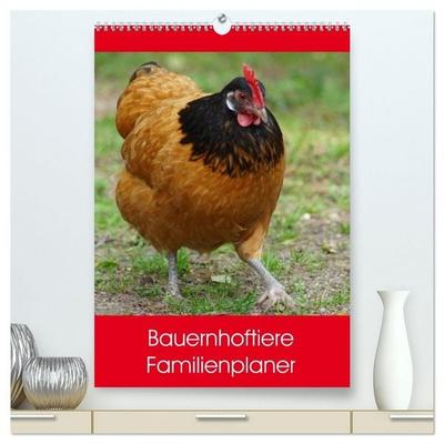 Bauernhoftiere Familienplaner (hochwertiger Premium Wandkalender 2027 DIN A2 hoch), Kunstdruck in Hochglanz