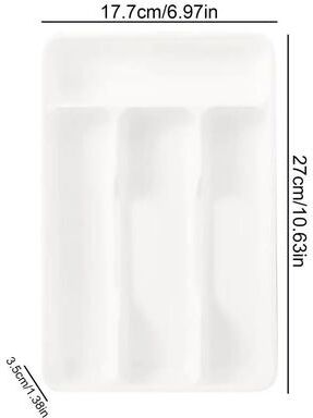 Uplifted Finds Compact 4 Compartment Silverware Organizer & Flatware Tray white