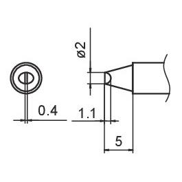 Hakko COMPOSIT Lötspitze Format 2D (Lötspitze) (T15-D2)